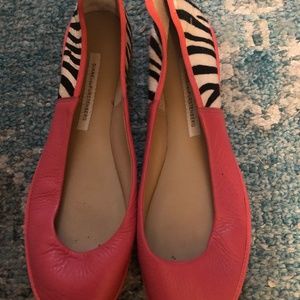 Pink Leather Diane Von Furstenberg Flats
